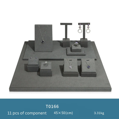 Gray microfiber jewellery display props, necklaces, pendants, earrings, rings, jewelry displays, jewelry display jewelry display shelves Jim Display