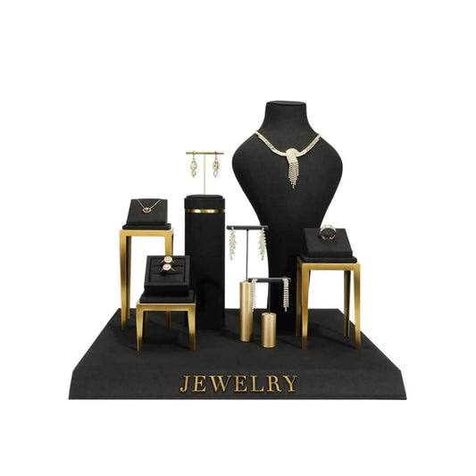 Black jewelry counter display props, necklaces, rings, earrings, studs, bracelets, jewelry display racks Jim Display