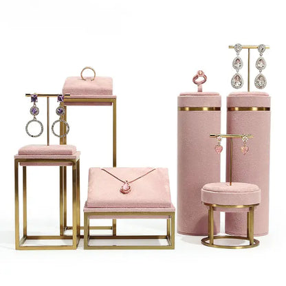 Pink Window Display Props, Metal Jewelry, Necklace Display Shelf, Neck Jewelry Display Props Jim Display