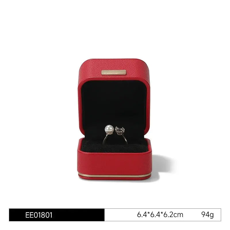 Jewelry box, wedding PU leather ring box, earrings, necklace storage box, confession jewelry packaging, gift box Jim Display