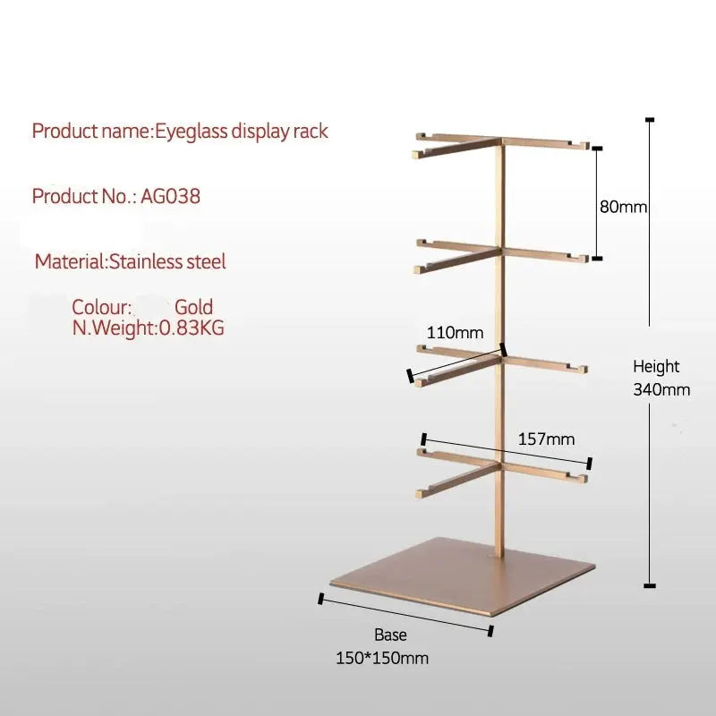 Stainless steel glasses display rack glasses store storage rack display props sunglasses sunglasses table stand new style Jim Display