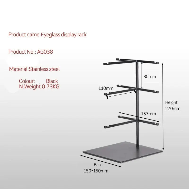 Stainless steel glasses display rack glasses store storage rack display props sunglasses sunglasses table stand new style Jim Display