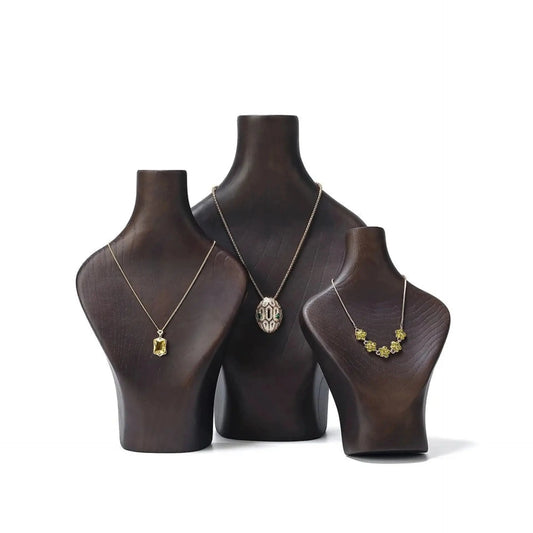 Necklace display stand, solid wood, walnut jewelry display stand, pendant hanger, portrait neck rack, jewelry display props Jim Display
