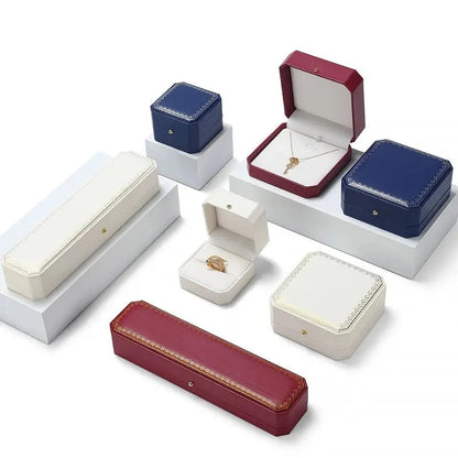 Octagonal Lace Jewelry Box PU Leather Ring Necklace Box Bracelet Pendant Earrings Jewelry Packaging Gift Box Jim Display
