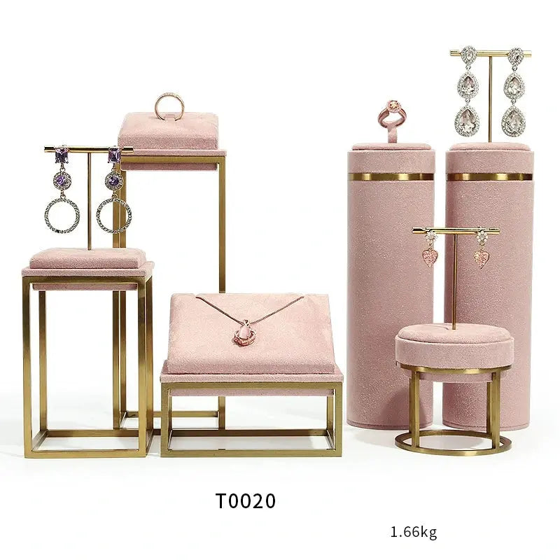 Pink Window Display Props, Metal Jewelry, Necklace Display Shelf, Neck Jewelry Display Props Jim Display