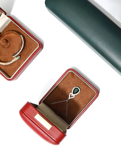 Light luxury Jewelry box high-end export suede inner bracelet bracelet necklace ring box high-end Jim Display