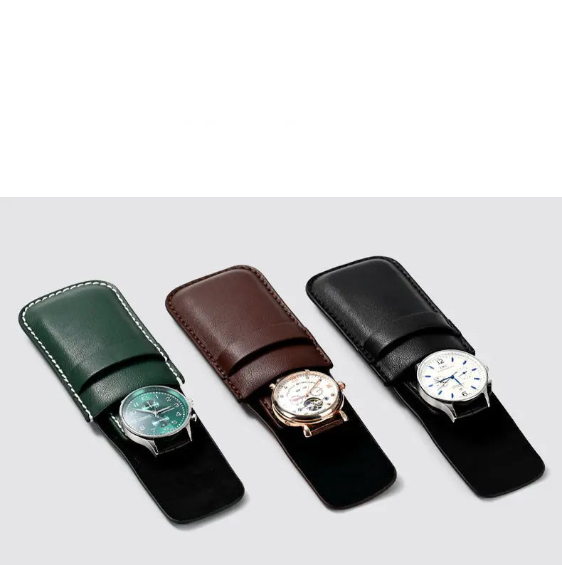 High-end leather watch storage bag, portable carry-on watch storage bag, travel watch bag, protective bag Jim Display
