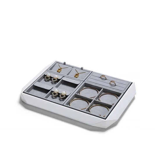 Jewelry display plate, lacquer jewelry placement plate, bracelet, ring, earring, plate, gray necklace storage plate, jewelry tray Jim Display