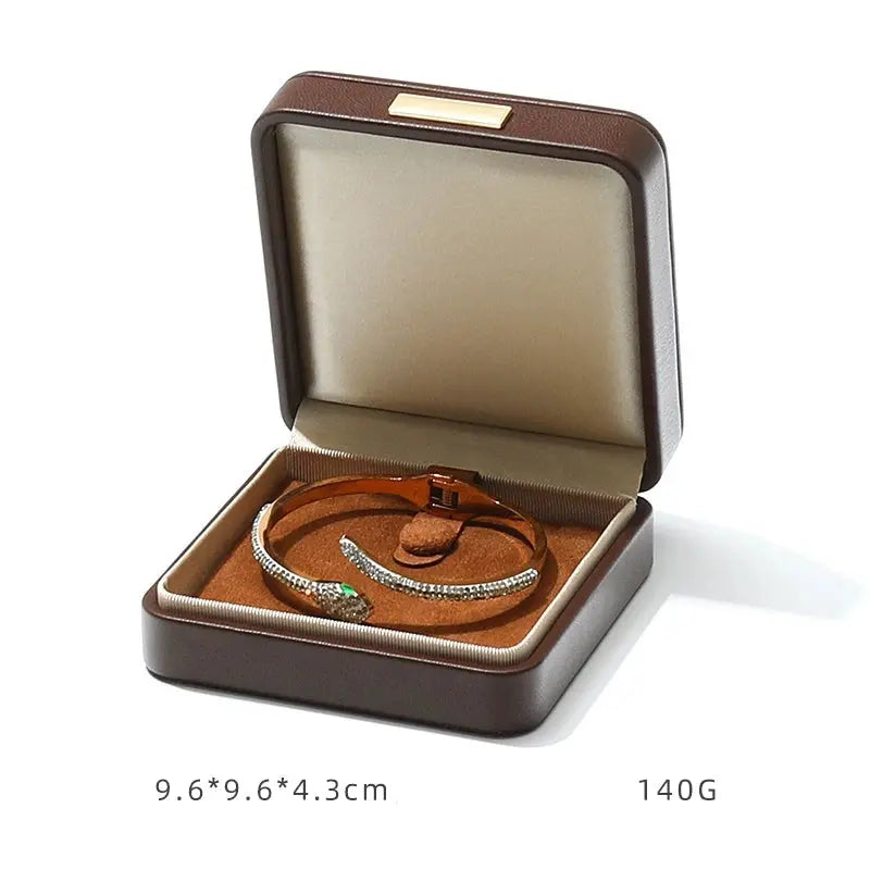 Light luxury Jewelry box high-end export suede inner bracelet bracelet necklace ring box high-end Jim Display