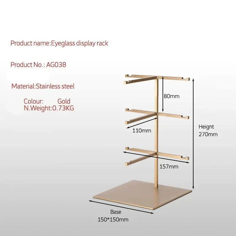 Stainless steel glasses display rack glasses store storage rack display props sunglasses sunglasses table stand new style Jim Display