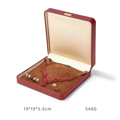 Light luxury Jewelry box high-end export suede inner bracelet bracelet necklace ring box high-end Jim Display