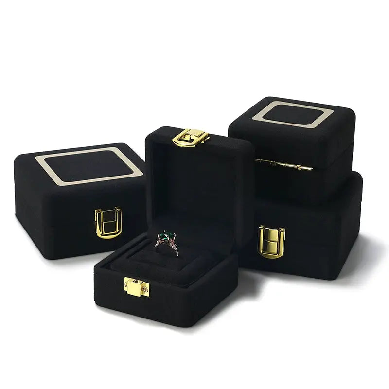Jewelry Box, Microfiber Metal Buckle, Ring, Pendant Box, Jewelry Storage, Box, Necklace, Gift Box Jim Display