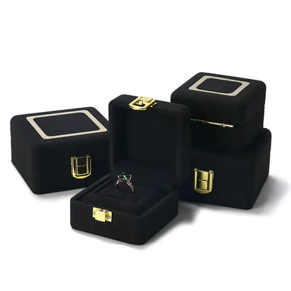 Jewelry Box, Microfiber Metal Buckle, Ring, Pendant Box, Jewelry Storage, Box, Necklace, Gift Box Jim Display