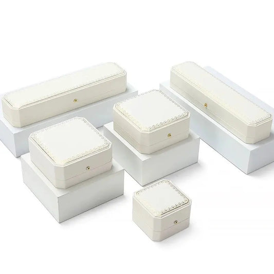 Octagonal Lace Jewelry Box PU Leather Ring Necklace Box Bracelet Pendant Earrings Jewelry Packaging Gift Box Jim Display