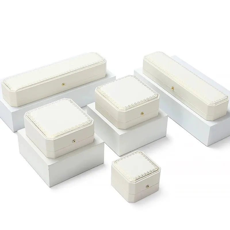 Octagonal Lace Jewelry Box PU Leather Ring Necklace Box Bracelet Pendant Earrings Jewelry Packaging Gift Box Jim Display