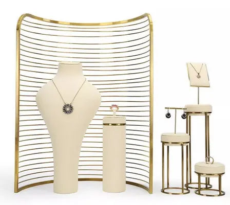 Luxury Off-white Jewelry Window Display Jim Display