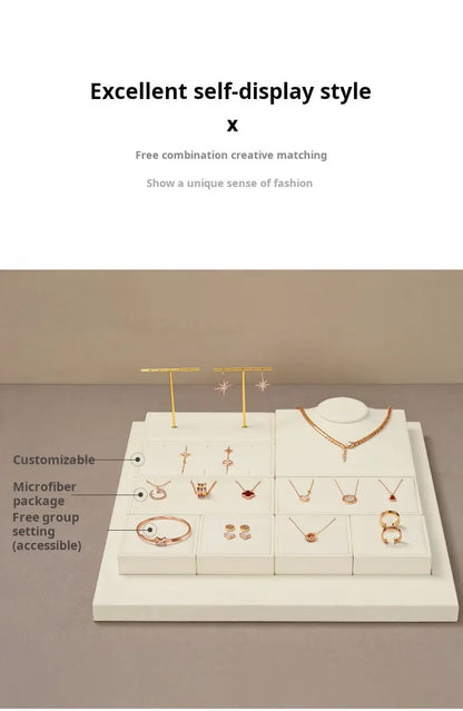 Jewelry display props, modern light luxury, microfiber display Jim Display