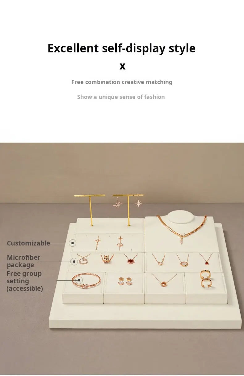 Jewelry display props, modern light luxury, microfiber display Jim Display