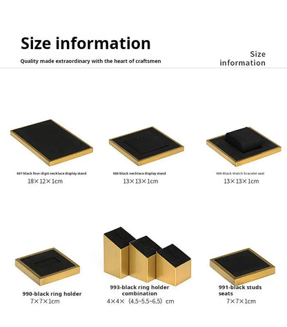 Jewelry props black high-grade microfiber metal jewelry display props necklace display shelf, ring earrings display shelf Jim Display
