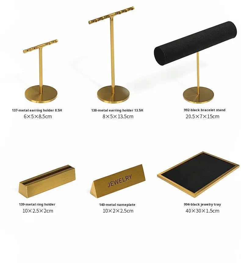 Jewelry props black high-grade microfiber metal jewelry display props necklace display shelf, ring earrings display shelf Jim Display