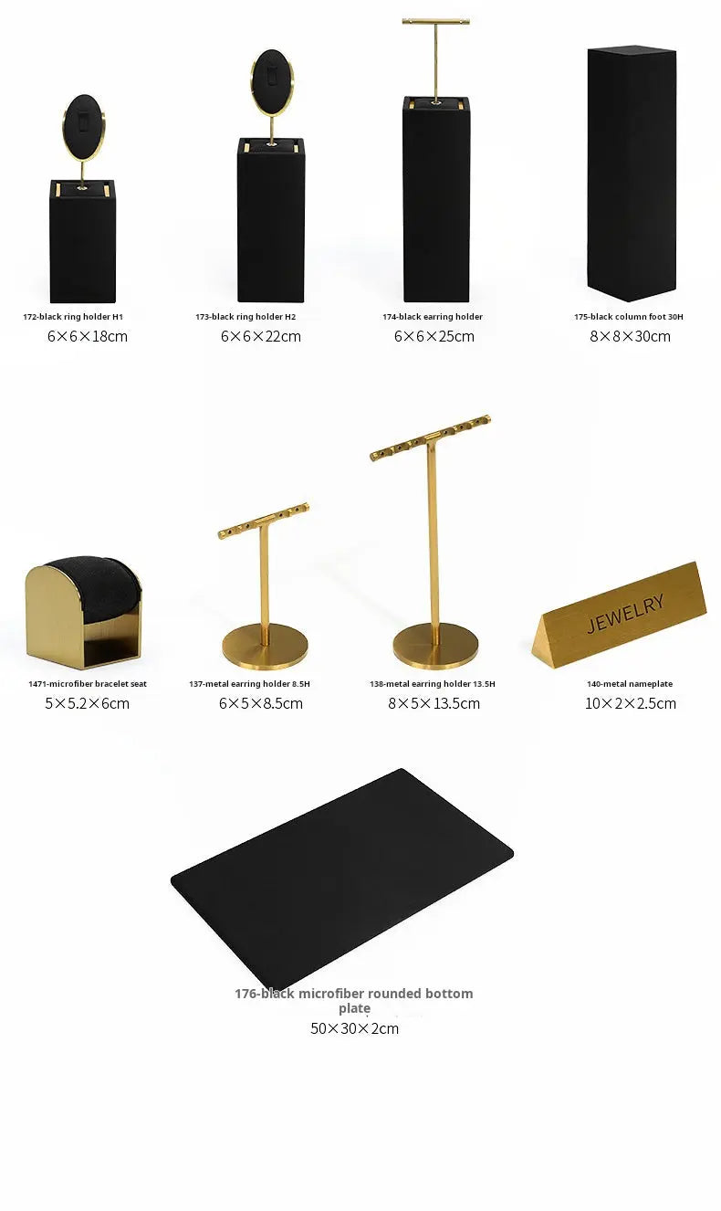 Jewelry display shelves, necklaces, rings, earrings, bracelets, bracelets, display props, microfiber window display sets Jim Display