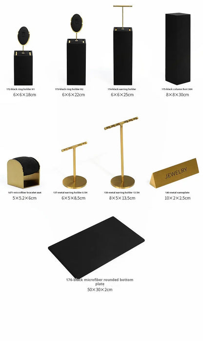 Jewelry display shelves, necklaces, rings, earrings, bracelets, bracelets, display props, microfiber window display sets Jim Display