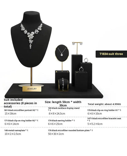 Jewelry display shelves, necklaces, rings, earrings, bracelets, bracelets, display props, microfiber window display sets Jim Display