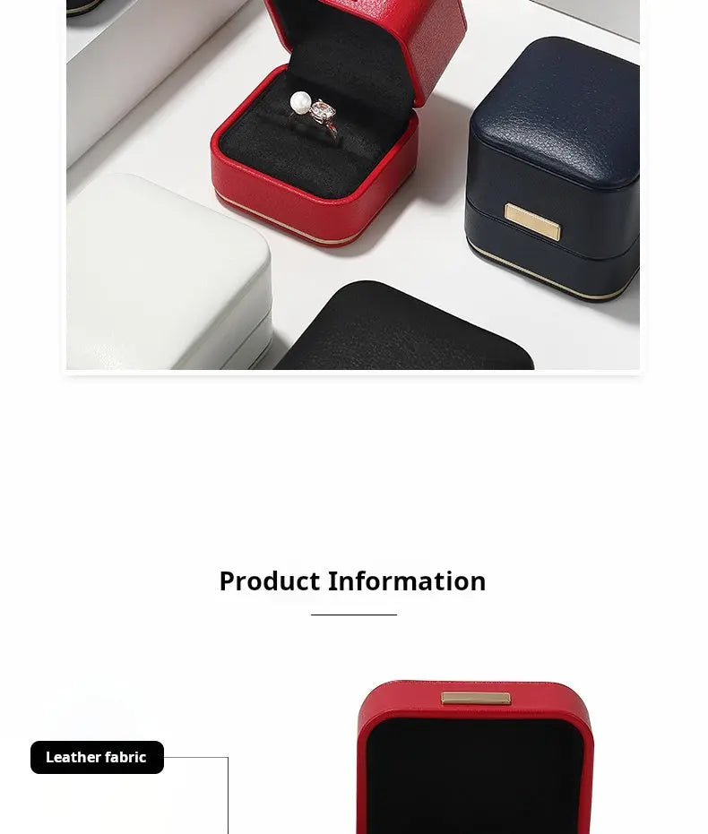 Jewelry box, wedding PU leather ring box, earrings, necklace storage box, confession jewelry packaging, gift box Jim Display