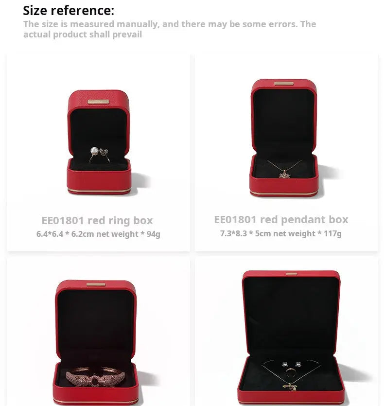 Jewelry box, wedding PU leather ring box, earrings, necklace storage box, confession jewelry packaging, gift box Jim Display