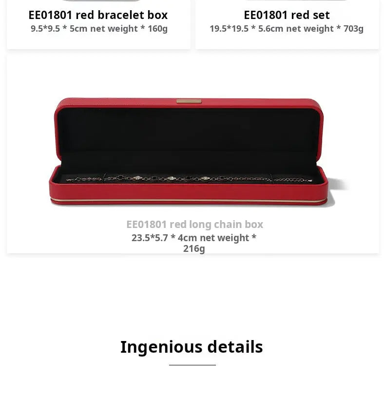 Jewelry box, wedding PU leather ring box, earrings, necklace storage box, confession jewelry packaging, gift box Jim Display
