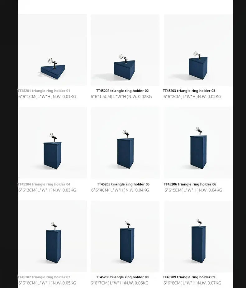 Ring Display Props Blue Microfiber Ring Holder Display Storage Ornament Ring Display Stand Jim Display