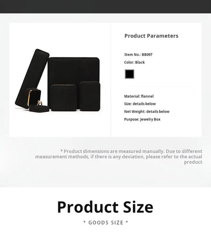Light Luxury Jet Black Ring Box, Small Fine Jewelry Box, Necklace, Bracelet Jewelry Packaging Box, Gift Box Jim Display
