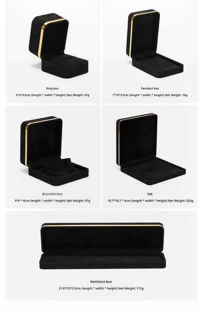 Light Luxury Jet Black Ring Box, Small Fine Jewelry Box, Necklace, Bracelet Jewelry Packaging Box, Gift Box Jim Display