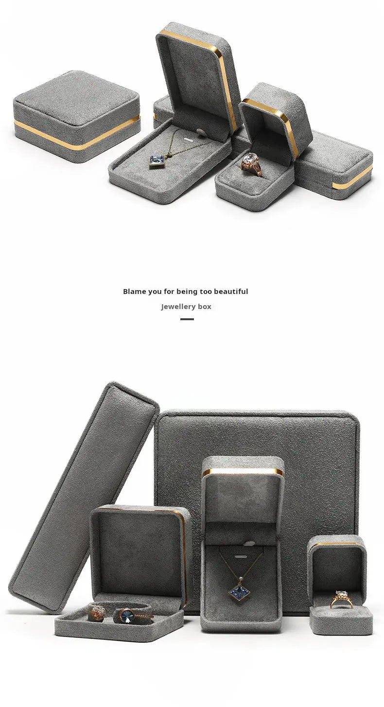 Light Luxury Jet Black Ring Box, Small Fine Jewelry Box, Necklace, Bracelet Jewelry Packaging Box, Gift Box Jim Display