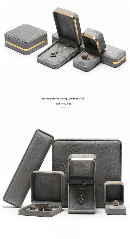 Light Luxury Jet Black Ring Box, Small Fine Jewelry Box, Necklace, Bracelet Jewelry Packaging Box, Gift Box Jim Display