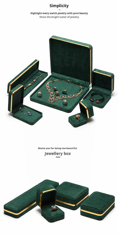 Light Luxury Jet Black Ring Box, Small Fine Jewelry Box, Necklace, Bracelet Jewelry Packaging Box, Gift Box Jim Display