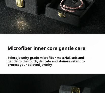 Jewelry Box, Microfiber Metal Buckle, Ring, Pendant Box, Jewelry Storage, Box, Necklace, Gift Box Jim Display