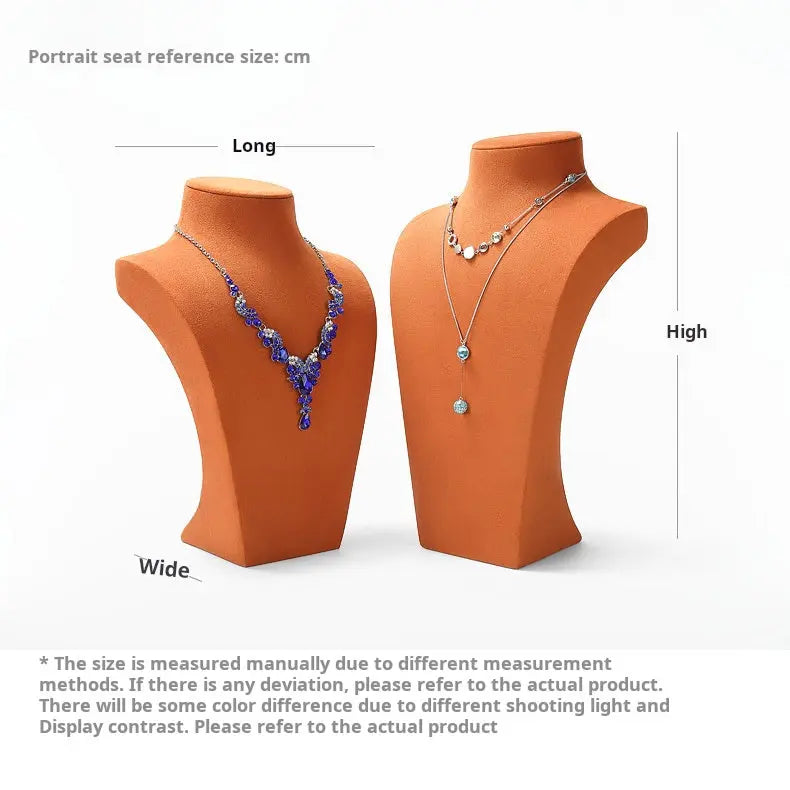 Necklace Display Stand, Microfiber Portrait Neck Jewelry, Desk Model Frame, Jewelry Exhibition Display Props Jim Display