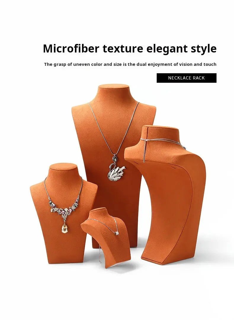 Necklace Display Stand, Microfiber Portrait Neck Jewelry, Desk Model Frame, Jewelry Exhibition Display Props Jim Display