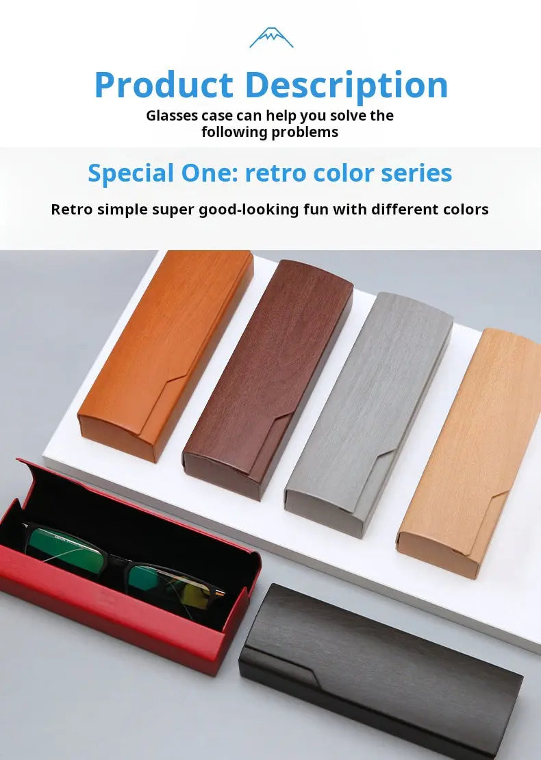 Glasses Case, Luxury Simple Retro Creative Personality Portable Anti-Pressure Eye Sunglasses Storage Box Jim Display
