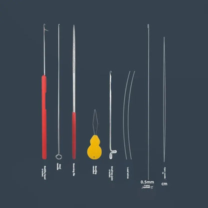 Cultural play beading tool, tee crochet needle, ultra-fine hook needle, bead string, lead string, fine hole, cultural play beaded fine needle Jim Display