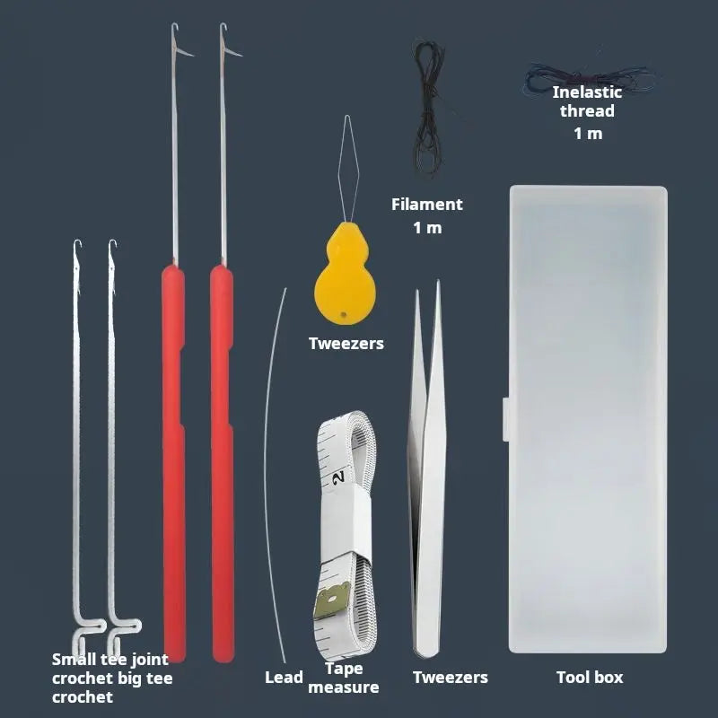 Cultural play beading tool, tee crochet needle, ultra-fine hook needle, bead string, lead string, fine hole, cultural play beaded fine needle Jim Display