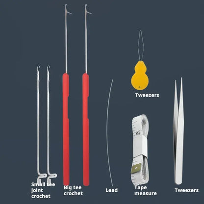 Cultural play beading tool, tee crochet needle, ultra-fine hook needle, bead string, lead string, fine hole, cultural play beaded fine needle Jim Display