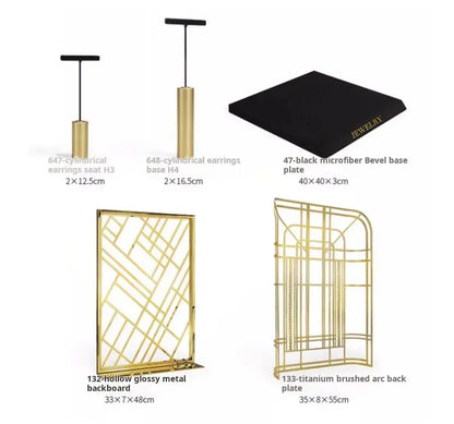 Black jewelry counter display props, necklaces, rings, earrings, studs, bracelets, jewelry display racks Jim Display