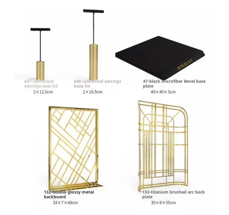 Black jewelry counter display props, necklaces, rings, earrings, studs, bracelets, jewelry display racks Jim Display