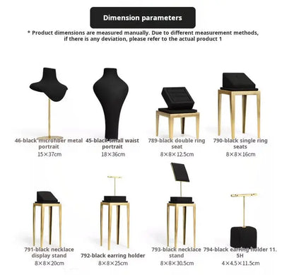 Black jewelry counter display props, necklaces, rings, earrings, studs, bracelets, jewelry display racks Jim Display