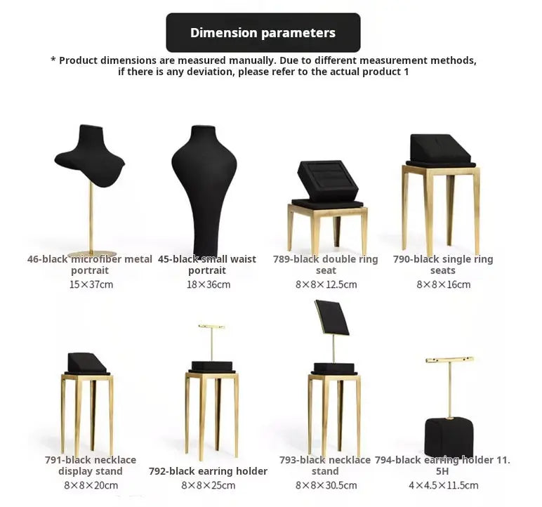 Black jewelry counter display props, necklaces, rings, earrings, studs, bracelets, jewelry display racks Jim Display