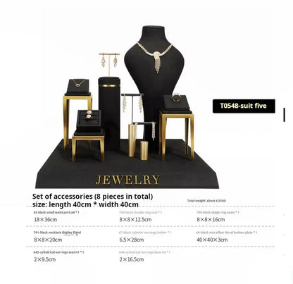 Black jewelry counter display props, necklaces, rings, earrings, studs, bracelets, jewelry display racks Jim Display