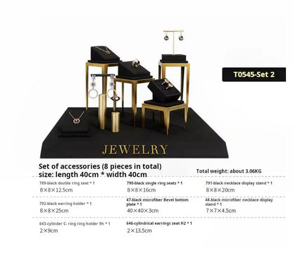 Black jewelry counter display props, necklaces, rings, earrings, studs, bracelets, jewelry display racks Jim Display