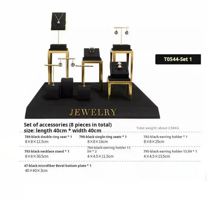 Black jewelry counter display props, necklaces, rings, earrings, studs, bracelets, jewelry display racks Jim Display